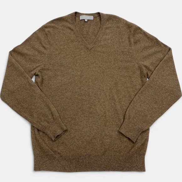 Neiman Marcus Cashmere Sweater Men's X-Large Brown Long Sleeve V-Neck XL - Picture 1 of 7